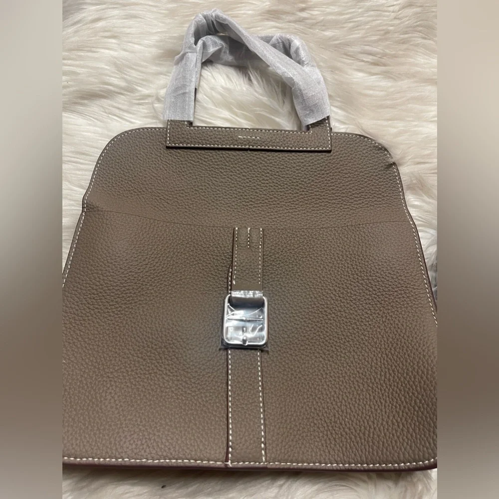 Etoupe Leather Hazlan style Crossbody  Bag - Picture 14 of 16